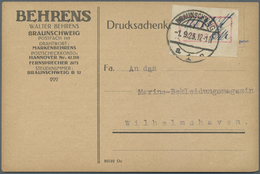 Br Deutsches Reich - Lokalausgaben 1918/23: BRAUNSCHWEIG: 1923, Gebührenzettel Mit Rotem Ra2 "Gebühr Be - Storia Postale