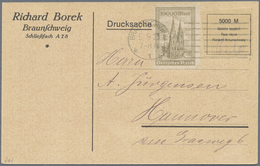 Br Deutsches Reich - Lokalausgaben 1918/23: 1923, Braunschweig: Karte Mit Gebührenzettel Der Firma Bore - Lettres & Documents