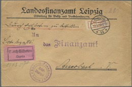 Br Deutsches Reich - Lokalausgaben 1918/23: LEIPZIG (OPD BEZIRK): 1923, Gebührenzettel Ohne Rechten Ran - Covers & Documents