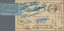 GA Deutsches Reich - Ganzsachen: 1873, GA-Karte 1/2 Gr. Mit 2 LEIPZIG 4 NOV 72" Mit Blauem Hinweiszette - Autres & Non Classés