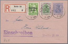 GA Deutsches Reich - Ganzsachen: 1920/1930, ROHRPOST-BERLIN: 5 Ganzsachenumschläge Mit Zusatzfrankatur, - Autres & Non Classés