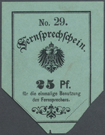 GA Deutsches Reich - Ganzsachen: 1889, 25 Pf "Fernsprechschein" Schwarz Auf Graublau, No. 29 Sauber Geb - Altri & Non Classificati