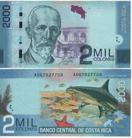 COSTA RICA   2'000  Colones   P275c   Dated   16.9.2015     (2017)   Mauro Fernández Acuña+Shark   UNC - Costa Rica