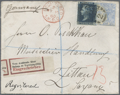Br Deutsches Reich - Bahnpost: INCOMMING MAIL: 1880, Großbritannien 2 Pence Blau Und 2 1/2 Pence Dunkel - Altri & Non Classificati