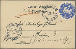 Br Deutsches Reich - Besonderheiten: 1901, Kaiserlich Deutsches Brief-Postamt Berlin, Blaue Adlersiegel - Autres & Non Classés