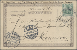 Deutsches Reich - Besonderheiten: Yokohama/Japan, 1902, 5 Pf. Auf AK "KAIS. DEUTSCHE MARINESCHIFFSPO - Other & Unclassified