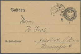 Br Deutsches Reich - Besonderheiten: 1919, Postkarte Als "Reichsdienstsache" Mit Eingedrucktem Siegel " - Andere & Zonder Classificatie