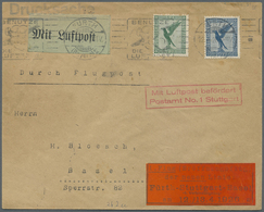 Br Deutsches Reich - Besonderheiten: 1926 FLUGPOST: Brief Zum Erstflug Fürth-Stuttgart-Basel Am 12.4.19 - Autres & Non Classés