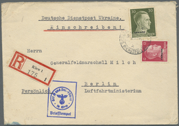 Br Deutsches Reich - Besonderheiten: 1943, DDP Ukraine Mit Blauem Briefstempel "Der SS Und Pol. Führer - Autres & Non Classés