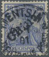 O Deutsche Post In China: 1900, 20 Pf Lilaultramarin Mit HANDSTEMPEL-AUFDRUCK "China" Entwertet Mit Ec - China (offices)