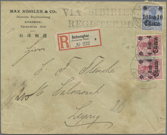 Br Deutsche Post In China: 1905, Vordruckbrief "Max Nössler&Co Deutsche Buchhandlung Shanghai" Mit 10 C - China (kantoren)