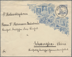 GA Deutsche Post In China - Besonderheiten: 1906, Incoming Mail Bayern 20 Pf Blau Centenarfeier-Ganzsac - Deutsche Post In China