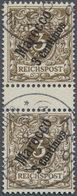 O Deutsche Post In Marokko: 1899, 3 C. Auf 3 Pfg. Steiler Aufdruck Dunkelockerbraun, Gestempeltes Senk - Maroc (bureaux)
