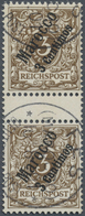 O Deutsche Post In Marokko: 1899, 3 C. Auf 3 Pfg. Steiler Aufdruck Dunkelockerbraun, Gestempeltes Senk - Marocco (uffici)