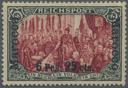 * Deutsche Post In Marokko: 1903. "6 P 25 C Auf 5 M Reichspost" In Type I / III, Ungebraucht, Kl. Mgl. - Deutsche Post In Marokko