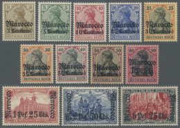 ** Deutsche Post In Marokko: 1906. 3. Auf 2 Pf. Bis 6,25 Pes. Auf 5 Mk., Postfrischer Satz. Selten Als - Marocco (uffici)