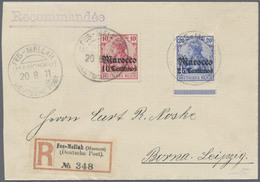 Br Deutsche Post In Marokko - Stempel: "FES-MELLAH (MAROKKO) 20 8 11 DP" Stempel-Rarität (Marokko Mit K - Deutsche Post In Marokko