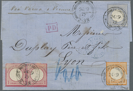 Br Deutsche Post In Der Türkei - Vorläufer: 1872, Kleiner Schild ½ Gr. Orange, 1 Gr. Rot Im Waagrechten - Turkse Rijk (kantoren)