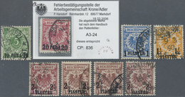 O Deutsche Post In Der Türkei: 1889. Lot Von 8 Marken Krone/Adler Mit Aufdruck Von 10 PA Bis 2½PIA, Ge - Deutsche Post In Der Türkei