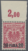 ** Deutsche Post In Der Türkei: 1889, "20 Para 20" Auf 10 Pf. Krone/Adler In Sehr Seltener Farbe E = Du - Turchia (uffici)