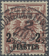 O Deutsche Post In Der Türkei: 1889, 2½ Pia. Auf 50 Pfg. Lebhaftrötlichbraun Mit Aufdruckabart "1 Von - Turchia (uffici)