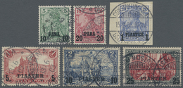 O/Brfst Deutsche Post In Der Türkei: 1902, Freimarken Germania Reichspost 6 Werte Mit Überdruck Des Neuen We - Deutsche Post In Der Türkei