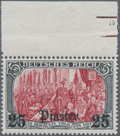 ** Deutsche Post In Der Türkei: 1905, Luxus M. Deutsches Reich Überdruckmarke "25 Pia" Mit Oberrand Und - Deutsche Post In Der Türkei