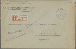 Br Deutsche Post In Der Türkei - Stempel: 1918, Eingeschriebene "portofreie Dienstsache" Mit Nummern-Ta - Deutsche Post In Der Türkei