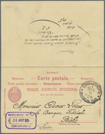 GA Deutsche Post In Der Türkei - Besonderheiten: Incoming Mail: 1895, Schweiz 10 C. Doppel-Ganzsachenka - Deutsche Post In Der Türkei