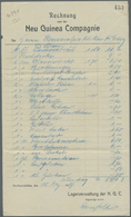 Deutsch-Neuguinea - Besonderheiten: 1909: Neuguinea Compagnie,  2-seitiger Vordruck-Rechnungsbogen - Duits-Nieuw-Guinea