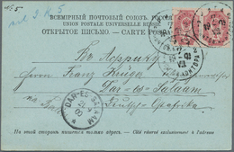 Br Deutsch-Ostafrika: 1900, Incoming Mail: AK "Gruss Aus Riga" Mit Foto-Abb. "Die Kathedrale". Mit 2x R - Afrique Orientale