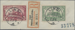 Brfst/O Deutsch-Ostafrika: 1906, 1 R. Und 2 R. Kaiseryacht 2 Glasklare Luxusstücke Auf Briefstück Mit R-Zett - German East Africa