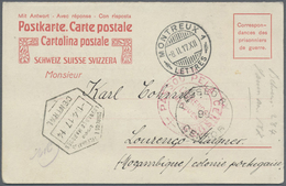 Br Deutsch-Ostafrika - Besonderheiten: 1917, KGF-Lager Lourenco Marques, Doppelkarte Der Banque Of Mont - Africa Orientale Tedesca