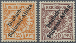 * Deutsch-Südwestafrika: 1897. 25 Pf Und 50 Pf Krone/Adler Mit Aufdruck "Deutsch- / Südwest-Afrika", U - Duits-Zuidwest-Afrika