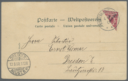 Br Deutsch-Südwestafrika: 1900 (4.7.), Diagonale Halbierung 10 Pfg. (Aufdruckausgabe) Auf AK (bildseiti - German South West Africa