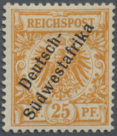 * Deutsch-Südwestafrika: 1899, 25 Pfg. Orange, Landesname In 2 Wörtern, Sign. A. K - German South West Africa