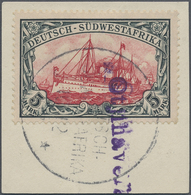 Brfst/O Deutsch-Südwestafrika: 1907, 5 M. Kaiseryacht, Zentriertes Luxus-Brief-Stück Mit Gutem Violetten Ste - Duits-Zuidwest-Afrika