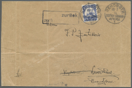 Br Deutsch-Südwestafrika: 1914. Brief (Bugspur/Mängel) Mit 20 Pf Schiffstype Ab "Rehoboth 18.7.14" Nach - German South West Africa