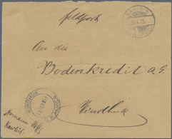 Br Deutsch-Südwestafrika - Stempel: 1915, "KARIBIB 30.4.15" Auf Feldpostbrief Mit Ausgeschnittener Und - Sud-Ouest Africain Allemand