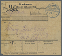Br Deutsch-Südwestafrika - Besonderheiten: 1914, "BRACKWASSER DEUTSCH-SÜDWESTAFRIKA 24.11.14" Paketkart - German South West Africa