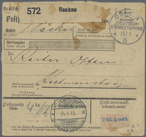 Br Deutsch-Südwestafrika - Besonderheiten: 1915, Feldpaketkarte Aus "USAKOS 15.1.15" An Den Reiter Otte - German South West Africa