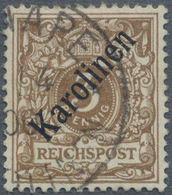 O Deutsche Kolonien - Karolinen: 1900, 3 Pf. Adler Mit Aufdruck "Karolinen" In Type I, Mit K1 PONAPE / - Karolinen