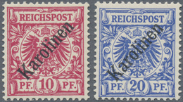 ** Deutsche Kolonien - Karolinen: 1899, 10 Pfg. Und 20 Pfg. Krone/Adler, 2 Luxusmarken, Gepr. Bathe BPP - Isole Caroline