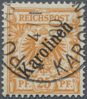 O Deutsche Kolonien - Karolinen: 1900. 25 Pf Krone/Adler Aufdruck "Karolinen", Gestempelt "PONAP[E] 4/ - Carolines