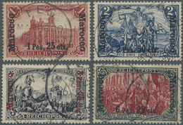 O Deutsche Kolonien - Karolinen: 1903, 1Pia 25C Bis 6Pia 25C Aufdruckwerte In Type II Gestempelt, Teil - Carolinen