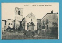 CPA Place De L'Eglise Et La Fontaine MERIGNAT 01 - Non Classés