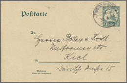 GA Deutsche Kolonien - Kiautschou - Ganzsachen: 1913, GA-Karte 2 Cents Gest. "TSINGTAU Gr. HAFEN 30.4.1 - Kiautschou