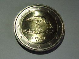 2 Euro 2015 Latvia Lettland Lettonie Stork Storch UNC From Roll - Lettonia