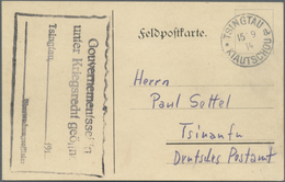 Deutsche Kolonien - Kiautschou - Besonderheiten: Kriegspost, 1914: "Feldpostkarte" Ab "TSINGTAU 15 9 - Kiautchou