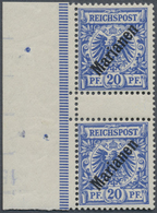 ** Deutsche Kolonien - Marianen: 1899, 20 Pfg. Violettultramarin, Postfrisch Im Senkrechten Zwischenste - Isole Marianne